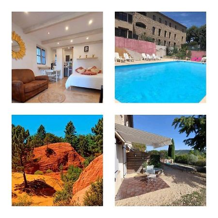Logement D'Exception Pres Du Colorado Provencal Dans Une Residence Au Calme Avec Piscine Offrant Une Vue Imprenable Sur Le Luberon Depuis Sa Terrasse Viens Kültér fotó